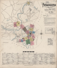 Framingham, 1922 - Old Map Massachusetts Fire Insurance Index