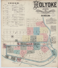 Holyoke, 1884 - Old Map Massachusetts Fire Insurance Index