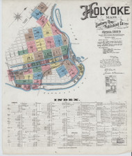 Holyoke, 1889 - Old Map Massachusetts Fire Insurance Index