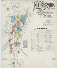 Hyde Park, 1891 - Old Map Massachusetts Fire Insurance Index
