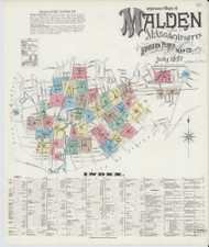 Malden, 1897 - Old Map Massachusetts Fire Insurance Index