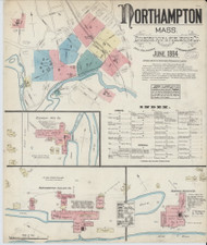 Northampton, 1884 - Old Map Massachusetts Fire Insurance Index