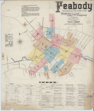 Peabody, 1887 - Old Map Massachusetts Fire Insurance Index