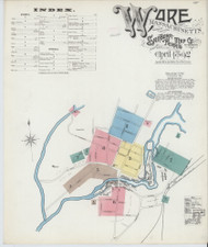Ware, 1892 - Old Map Massachusetts Fire Insurance Index
