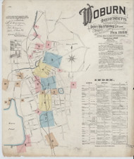 Woburn, 1888 - Old Map Massachusetts Fire Insurance Index