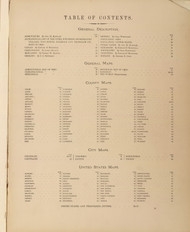 Table of Contents, Ohio 1872 - Old Map Reprint - Ohio State Atlas