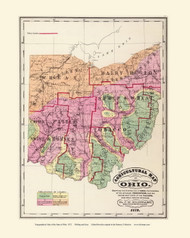 Agricultural Map of Ohio, Ohio 1872 - Old Map Reprint - Ohio State Atlas