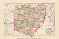 Railroad, Ohio 1872 - Old Map Reprint - Ohio State Atlas