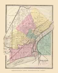 Toledo, Ohio 1872 - Old Map Reprint - Ohio State Atlas
