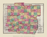 Carroll, Columbiana, Harrison, Jefferson, Stark & Tuscarawas Counties Ohio Regional Map, Ohio 1872 - Old Map Reprint - Ohio State Atlas