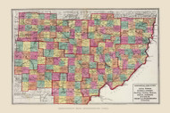 Athens, Belmont, Fairfield, Guernsey, Hocking, Licking, Monroe, Morgan, Muskingum, Noble, Perry & Washington Counties Ohio Regional Map, Ohio 1872 - Old Map Reprint - Ohio State Atlas
