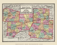 Clinton, Fayette, Greene, Pickaway & Ross Counties Ohio Regional Map, Ohio 1872 - Old Map Reprint - Ohio State Atlas