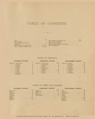 Table of Contents, Maryland 1877 Old Town Map Custom Print - Wicomico, Somerset & Worcester Cos.