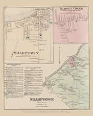 Sharptown, Maryland 1877 Old Town Map Custom Print - Wicomico Co.