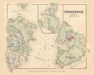 Crisfield, Maryland 1877 Old Town Map Custom Print - Somerset Co.