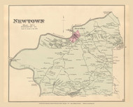 Newtown - District 1, Maryland 1877 Old Town Map Custom Print - Worcester Co.