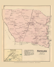 Newark, Maryland 1877 Old Town Map Custom Print - Worcester Co.