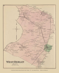 West Berlin, Maryland 1877 Old Town Map Custom Print - Worcester Co.