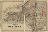 New York State, New York 1875 - Old Map Reprint - Lewis Co. Atlas