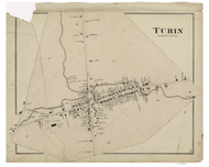 Turin Village, New York 1875 - Old Town Map Reprint - Lewis Co.