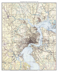 Jacksonville 1918 - Custom USGS Old Topo Map - Florida