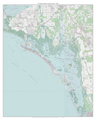Fort Myers Beach and Estero Bay 1988 - Custom USGS Old Topo Map - Florida