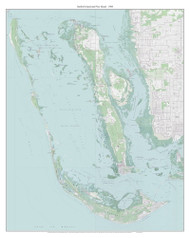 Sanibel Island and Pine Island 1988 - Custom USGS Old Topo Map - Florida