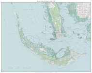 Sanibel Island and Captiva Island 1988 - Custom USGS Old Topo Map - Florida