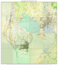 Tampa Bay 1945 - Custom USGS Old Topo Map - Florida