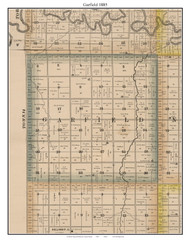 Garfield, Kansas 1885 Old Town Map Custom Print - Dickinson Co.
