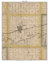 Grant Abilene, Kansas 1885 Old Town Map Custom Print - Dickinson Co.