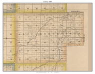 Liberty, Kansas 1885 Old Town Map Custom Print - Dickinson Co.