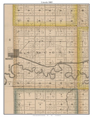 Lincoln Solomon, Kansas 1885 Old Town Map Custom Print - Dickinson Co.