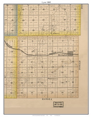 Lyon Herington, Kansas 1885 Old Town Map Custom Print - Dickinson Co.