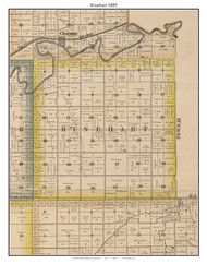 Rinehart, Kansas 1885 Old Town Map Custom Print - Dickinson Co.