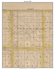 Sherman, Kansas 1885 Old Town Map Custom Print - Dickinson Co.