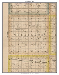 Wheatland, Kansas 1885 Old Town Map Custom Print - Dickinson Co.