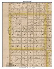 Willowdale, Kansas 1885 Old Town Map Custom Print - Dickinson Co.