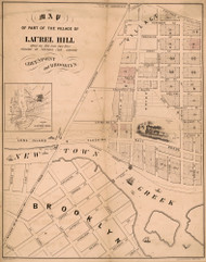 NY 1856 A - Old Map of Laurel Hill, Brooklyn - Old Map Reprint NYC Small Areas