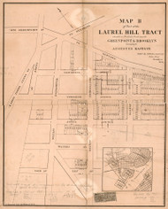 NY 1856 B - Old Map of Laurel Hill, Brooklyn - Old Map Reprint NYC Small Areas