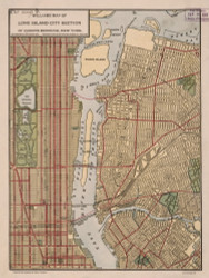 NY 1911 - Old Map of Long Island City - Old Map Reprint NYC Small Areas