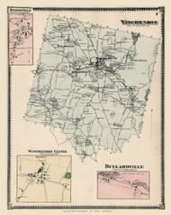 Winchendon Town, Springville, Bullardville and Winchendon Centre Villages, Massachusetts 1870 Old Town Map Reprint - Worcester Co. Atlas 7