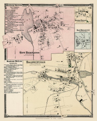 East Templeton, Baldwinville, Brooks Village and East Phillipston Villages, Massachusetts 1870 Old Town Map Reprint - Worcester Co. Atlas 18