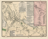 South Gardner Village and Depot Village, Massachusetts 1870 Old Town Map Reprint - Worcester Co. Atlas 21