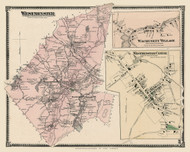 Westminster Town, Wachusett Village and Westminster Centre Village, Massachusetts 1870 Old Town Map Reprint - Worcester Co. Atlas 22