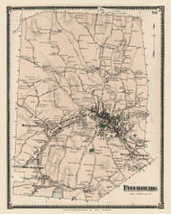 Fitchburg, Massachusetts 1870 Old Town Map Reprint - Worcester Co. Atlas 23