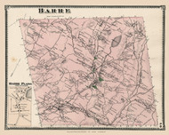 Barre and Barre Plains Village, Massachusetts 1870 Old Town Map Reprint - Worcester Co. Atlas 40