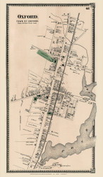 Oxford Village - Custom, Massachusetts 1870 Old Town Map Reprint - Worcester Co. Atlas 61