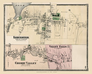Leicester, Cherry Valley and Valley Falls Villages, Massachusetts 1870 Old Town Map Reprint - Worcester Co. Atlas 63