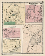 Northville, Jamesville, New Worcester, Tatnuck and Fairmount Villages - Worcester, Massachusetts 1870 Old Town Map Reprint - Worcester Co. Atlas 66